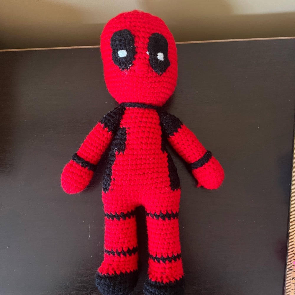 Deadpool Amigurumi Crocheted Doll – Handmade Crochet Figurine